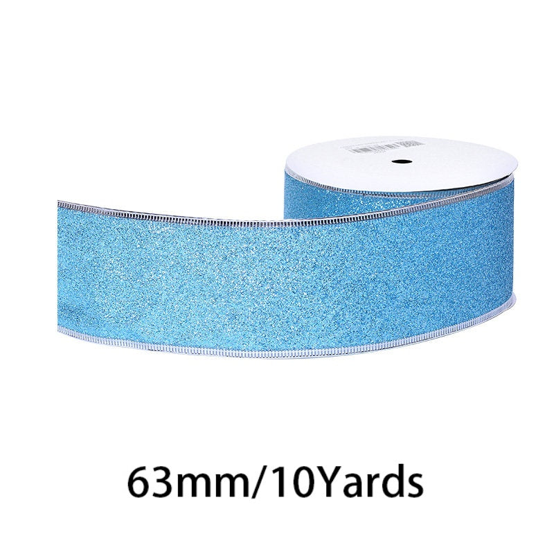 2.5Inch(63mm) 10Yards Shimmer Metallic Ribbon, 8 Colors Available. Shiny metallic ribbon, perfect for festival decoration, gift wrapping, DIY crafts and floral arrangement.