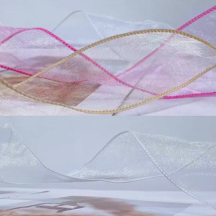 2.5Inch (63mm) 10Yards Crystal Organza Ribbon, 10 Colors Available. Perfect for gift wrapping, wedding & party decor, bow making and floral decoration.